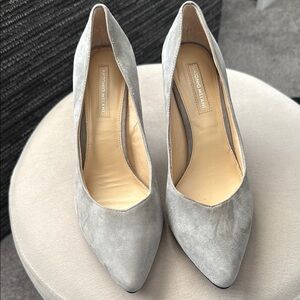 ANTONIO MELANI Gray Suede Heels Sleek Design